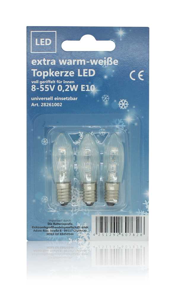 Zeige Details für BP Topkerze LED voll geriffelt für Innen 8-55V 0,2W klar mit zwei LEDs extra warm weiß 3er-Blister Bild von BP Topkerze LED voll geriffelt für Innen 8-55V 0,2W klar mit zwei LEDs extra warm weiß 3er-Blister