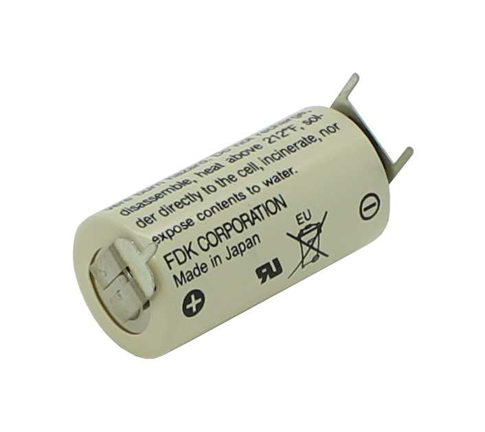 Zeige Details für FDK / Sanyo Lithium CR17335SE 2/3A 3V mit Printanschluß +-- Bild von FDK / Sanyo Lithium CR17335SE 2/3A 3V mit Printanschluß +--