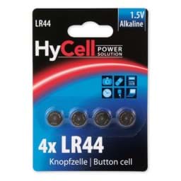 Zeige Details für Hycell Alkaline-Knopfzellen LR44 1516-0024 4er-Blister Bild von Hycell Alkaline-Knopfzellen LR44 1516-0024 4er-Blister