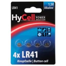 Zeige Details für Hycell Alkaline-Knopfzellen LR41 1516-0025 4er-Blister Bild von Hycell Alkaline-Knopfzellen LR41 1516-0025 4er-Blister
