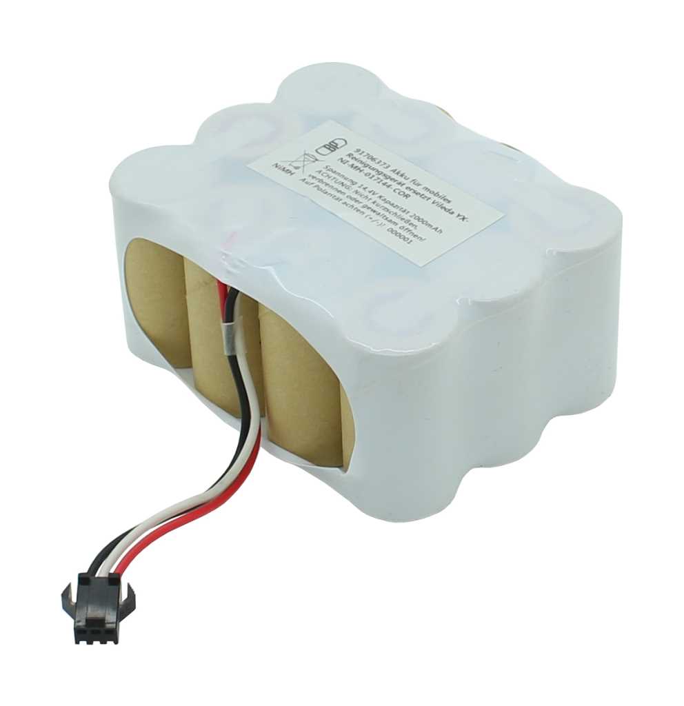 Zeige Details für Akku für mobiles Reinigungsgerät NiMH 14,4V 2000mAh ersetzt Vileda YX-NI-MH-017144-COR Bild von Akku für mobiles Reinigungsgerät NiMH 14,4V 2000mAh ersetzt Vileda YX-NI-MH-017144-COR