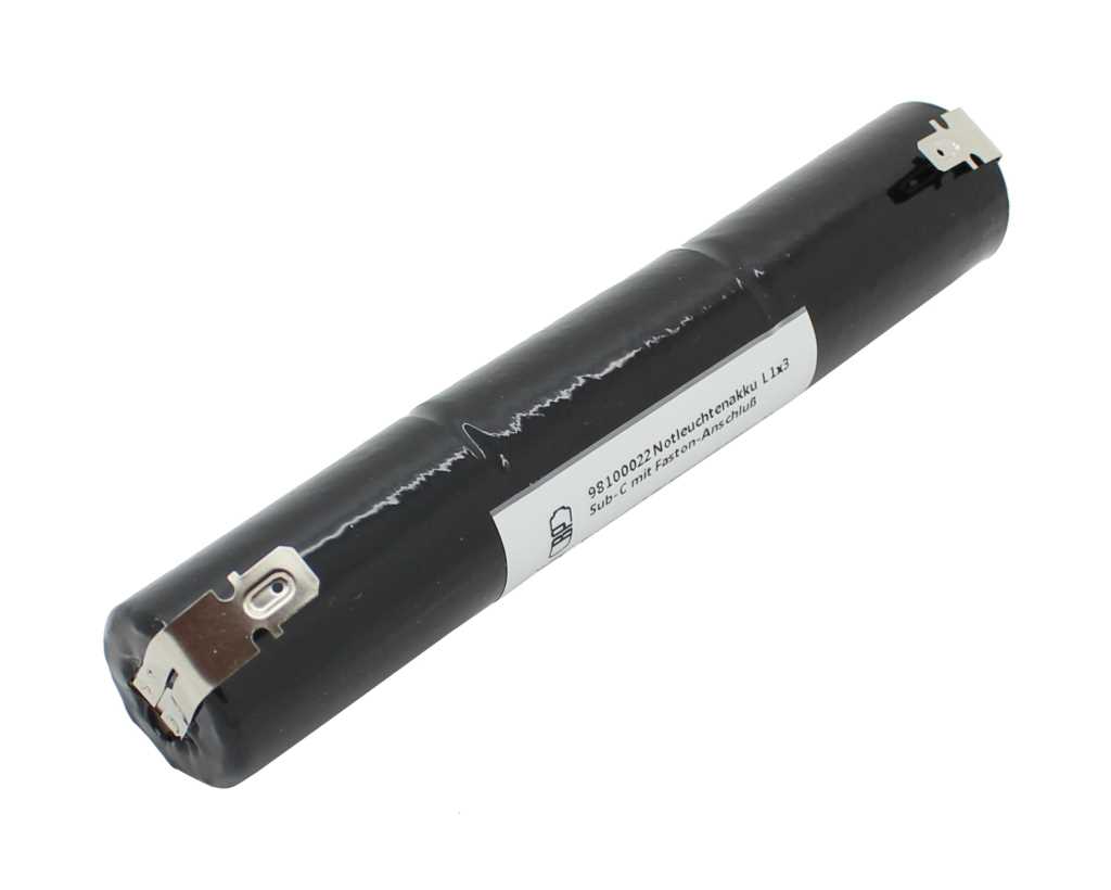 Zeige Details für Notleuchtenakku NiCd 3,6V 1800mAh L1x3 Sub-C mit Faston-Anschluss +6,3mm / -4,8mm ersetzt CEAG 400.66.079.449 Bild von Notleuchtenakku NiCd 3,6V 1800mAh L1x3 Sub-C mit Faston-Anschluss +6,3mm / -4,8mm ersetzt CEAG 400.66.079.449
