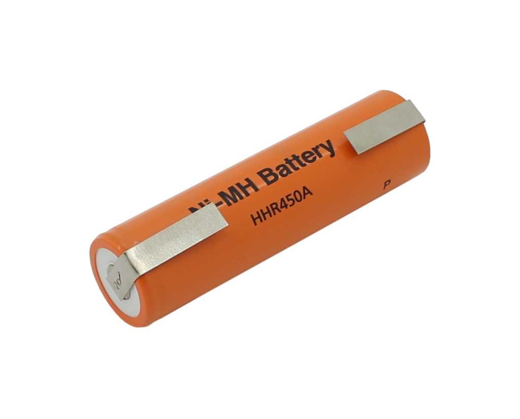 Bild von Panasonic NiMH-Akku HHR-450A 4500mAh 4/3FA mit Lötfahnen U-Form