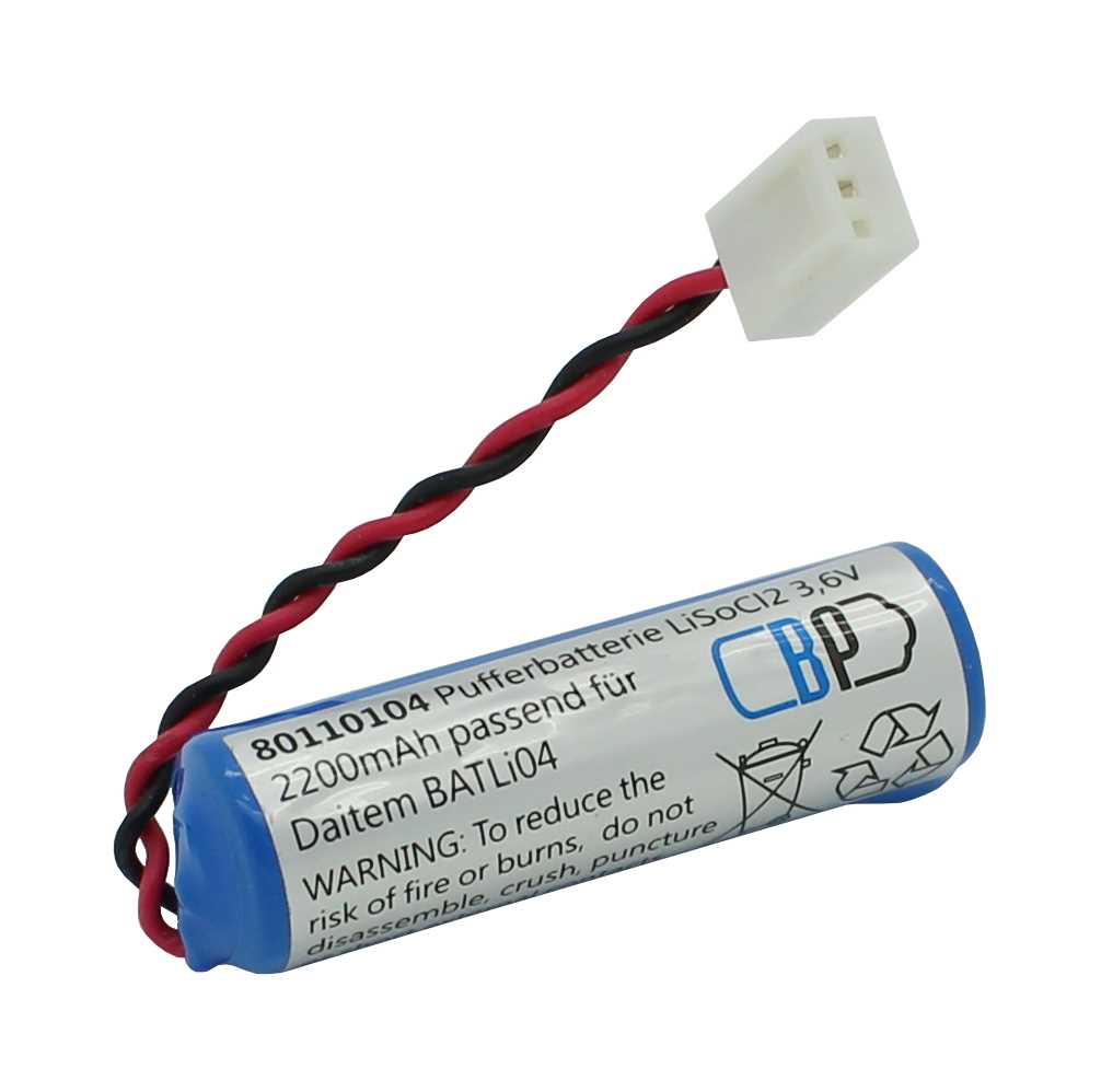 Zeige Details für Pufferbatterie LiSoCl2 3,6V 2000mAh passend für DAITEM DP1201 Bild von Pufferbatterie LiSoCl2 3,6V 2000mAh passend für DAITEM DP1201
