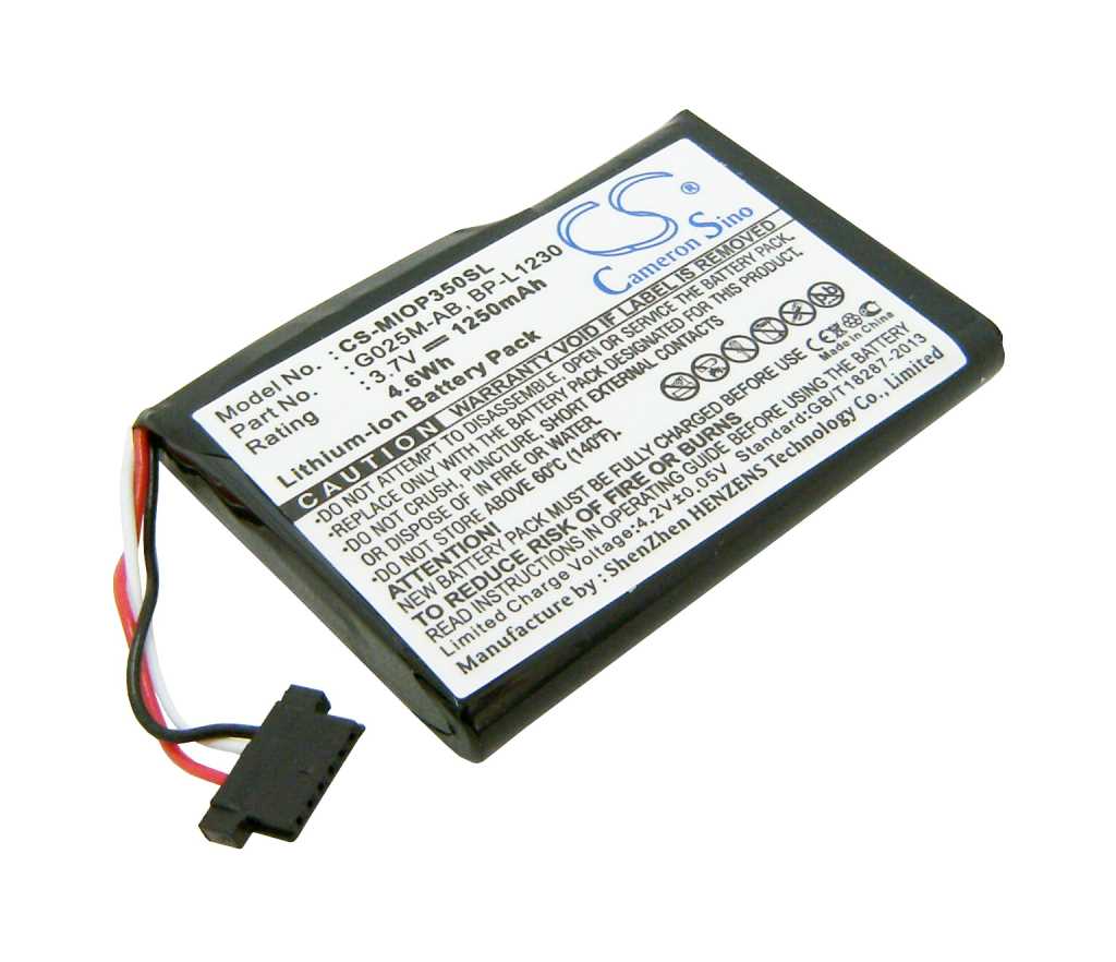 Bild von PDA-Akku LiIon 3,7V 1250mAh passend für Typhoon MyGuide 3500 Go