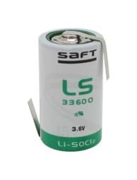 Bild von Saft Lithium LS33600 D 3,6V mit Lötfahnen Z-Form