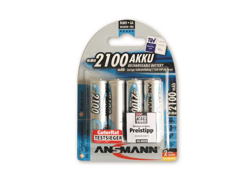 Bild von Ansmann maxE NiMH-Akku Mignon 2100mAh 5035052 4er-Blister