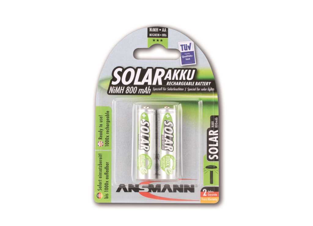 Bild von Ansmann NiMH-Akku Mignon 800mAh Solar 5035513 2er Blister