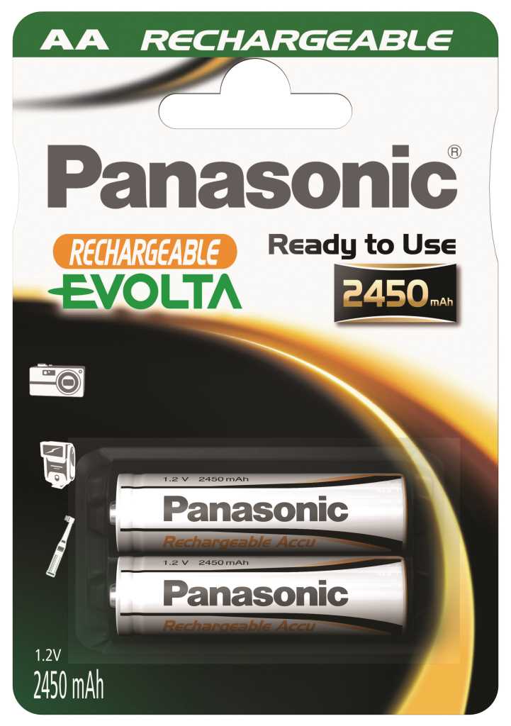 Bild von Panasonic Evolta NiMH-Akku Mignon 2450mAh HHR-3XXE/2BC P-6/2BC2450 2er Blister