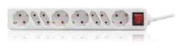 Bild von Steckdosenleiste 4x Euro und 4x Schutzkontakt mit 1,4m Zuleitung und Schalter weiß