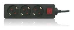 Bild von Steckdosenleiste 3x Schutzkontakt mit 3,0m Zuleitung und Schalter schwarz