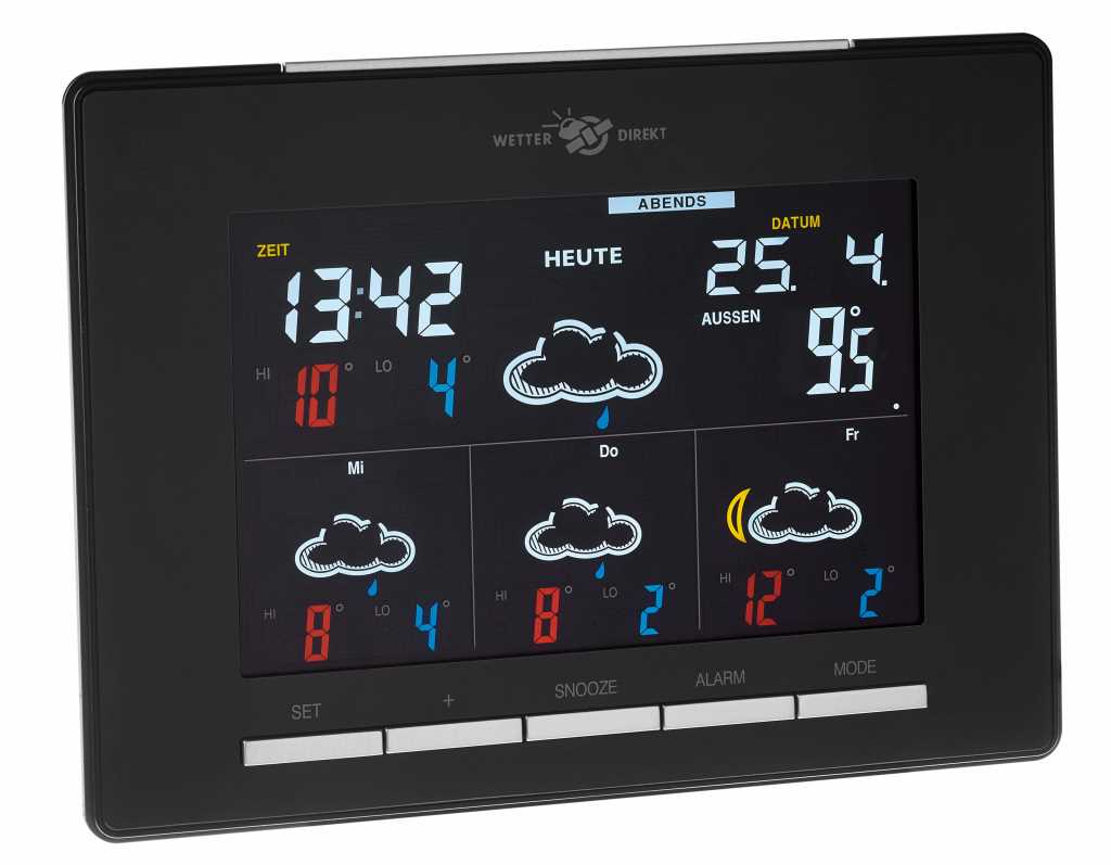 Bild von „Lux Color” Satellitengestützte Funk-Wetterstation mit beleuchtetem Display 35.5059.01 IT
