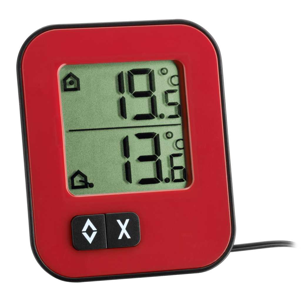 TFA Digitales Innen-Außen-Thermometer Inkl. Z-Batterie Weiß