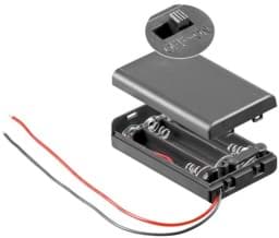 Bild von Batteriehalter für 3x Micro mit Deckel und Schalter wasserabweisend, mit losen Kabelenden
