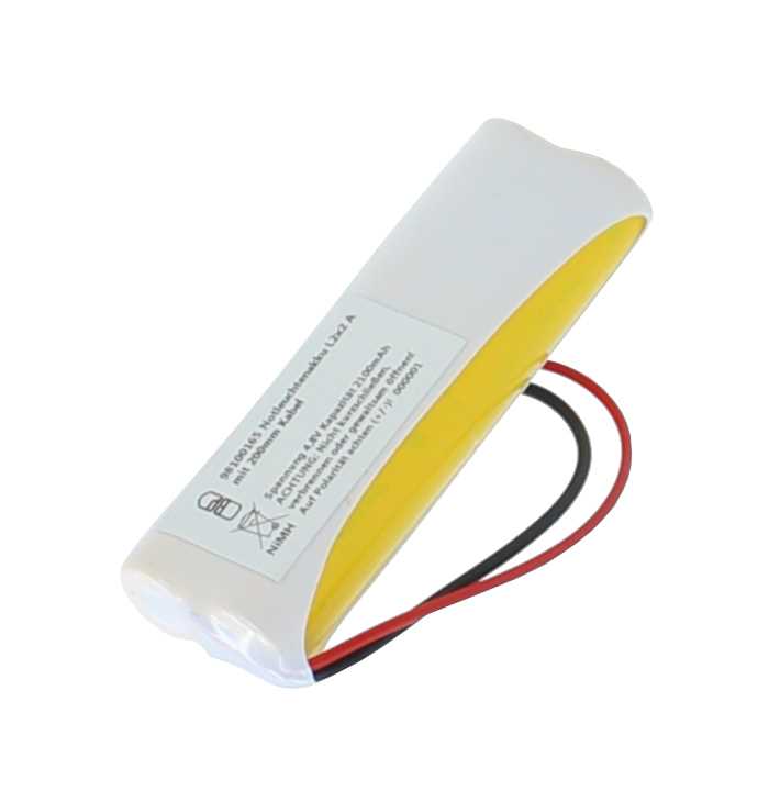Bild von Notleuchtenakku NiMH 4,8V 2100mAh L2x2 A mit 200mm Kabel
