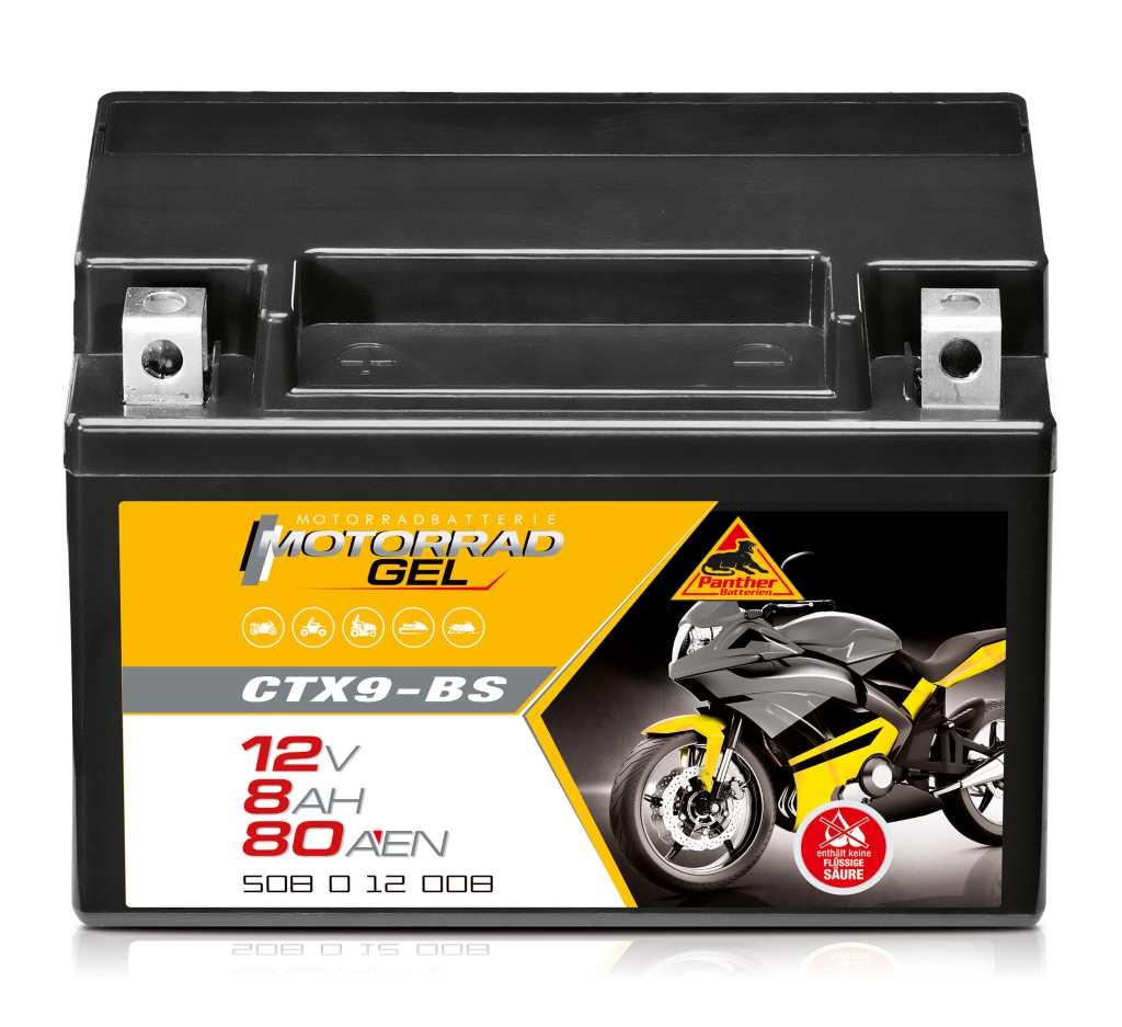 Bild von Panther Motorrad Gel 50812 12V 8Ah 80A (EN) ETN 508 0 12 008, DIN 50812, Japan CTX9-BS