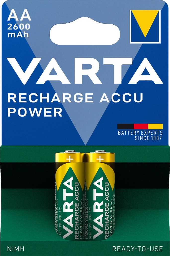 Bild von Varta 5716 Recharge Accu Power NiMH-Akku Mignon 2600mAh 2er Blister