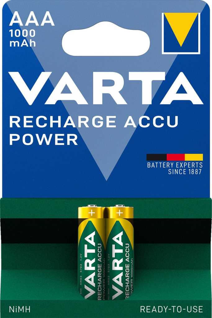 Bild von Varta 5703 Recharge Accu Power Micro NiMH 1000mAh 2er Blister