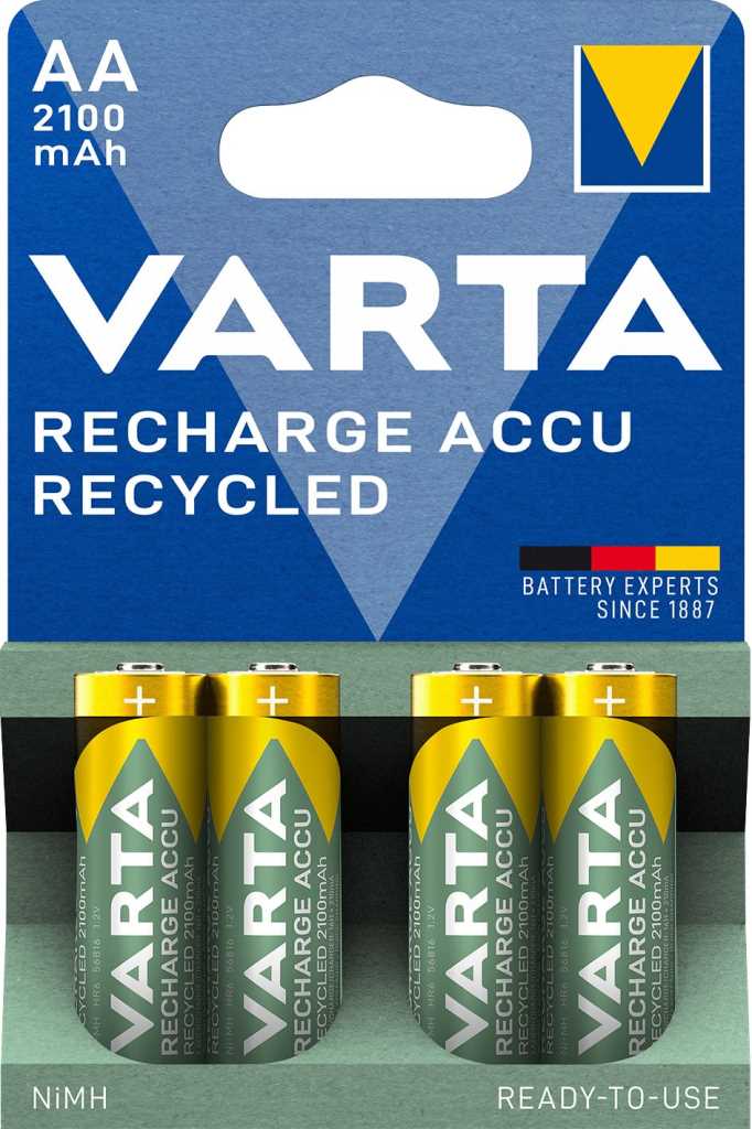 Bild von Varta 56816 Recharge Accu Recycled NiMH-Akku Mignon 2100mAh 4er-Blister