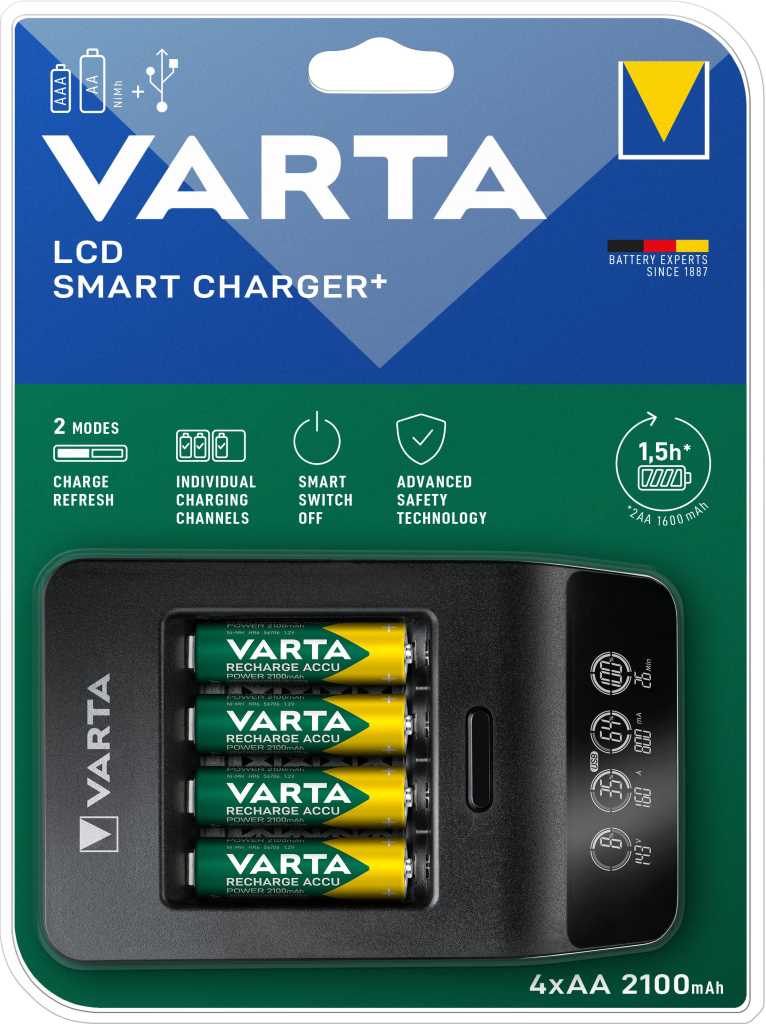 Bild von Varta 57684 101 441 LCD Smart Charger+ inkl. 4x AA 2100mAh 56706