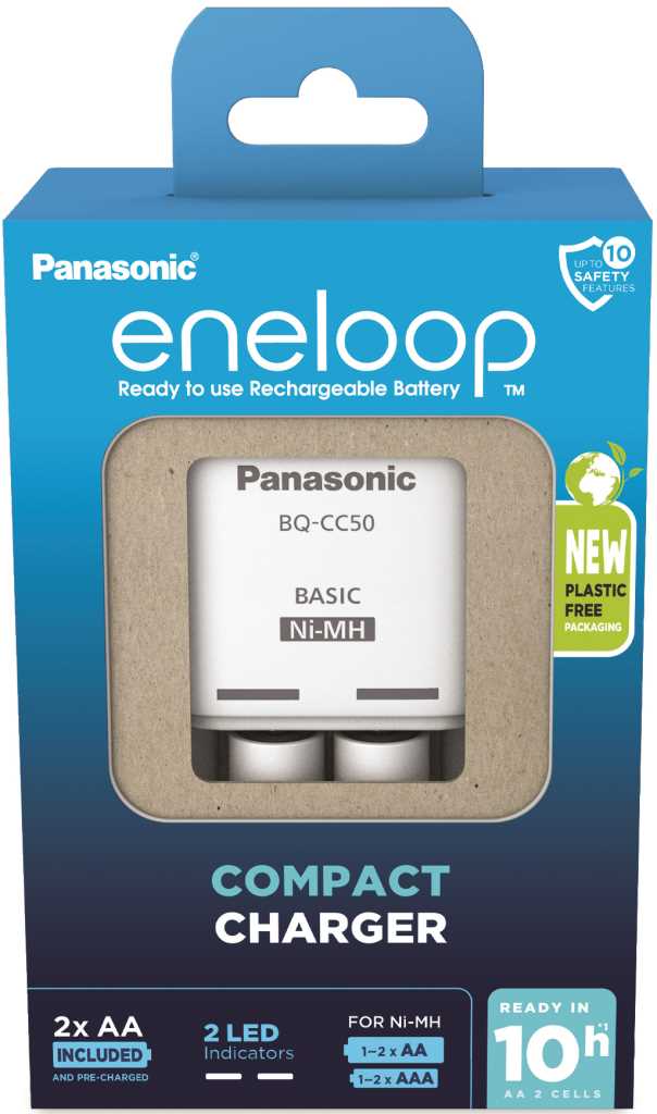 Bild von Panasonic eneloop Compact Charger BQ-CC50 inklusive 2x HR-3UTGB / BK-3MCDE