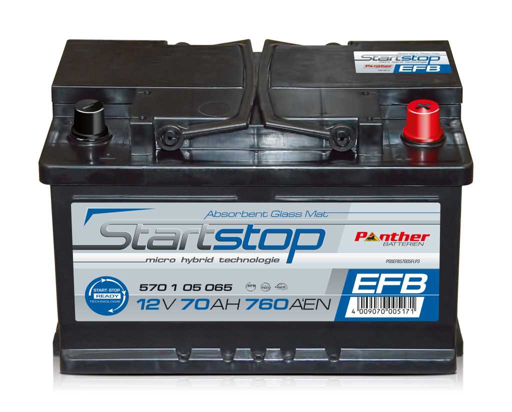 Panther Start-Stop EFB 57005 12V 70Ah 760A (EN) ETN 570 1 05 065