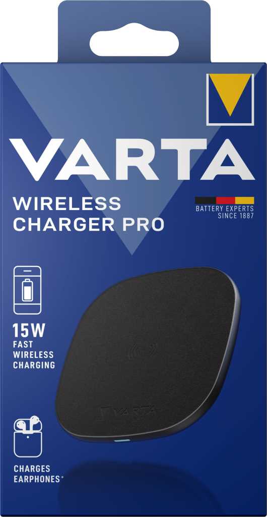 Bild von Varta 57905 Wireless Charger Pro 15W Die bequeme Art des Ladens! Ultraschneller und stylischer Energielieferant mit maximaler Ladegeschwindigkeit durch 15W       