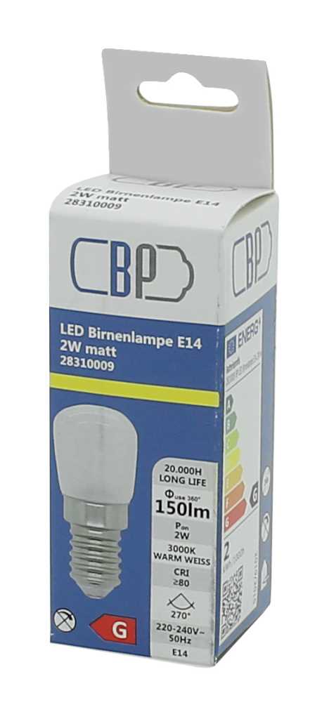 Bild von BP LED Birnenlampe E14 2W warm weiß matt