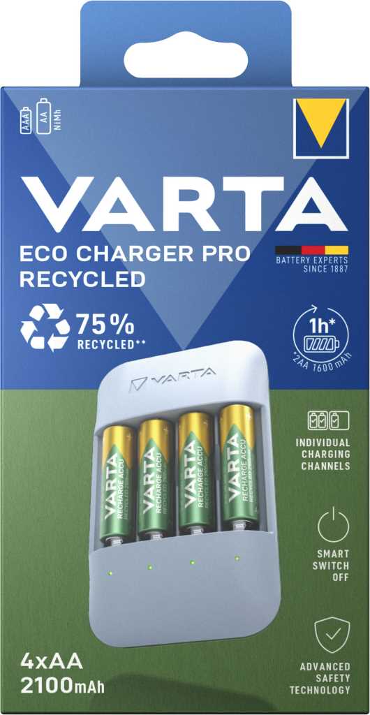 Bild von Varta 57683 101 121 Eco Charger Pro Recycled inkl. 4x AA 56816 2100mAh