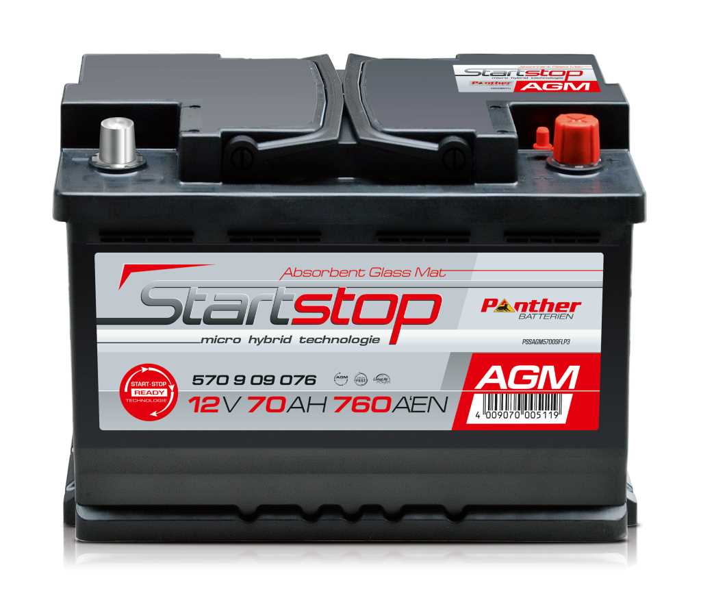 Starterbatterie Panther Start-Stop AGM 12V 70Ah 760A