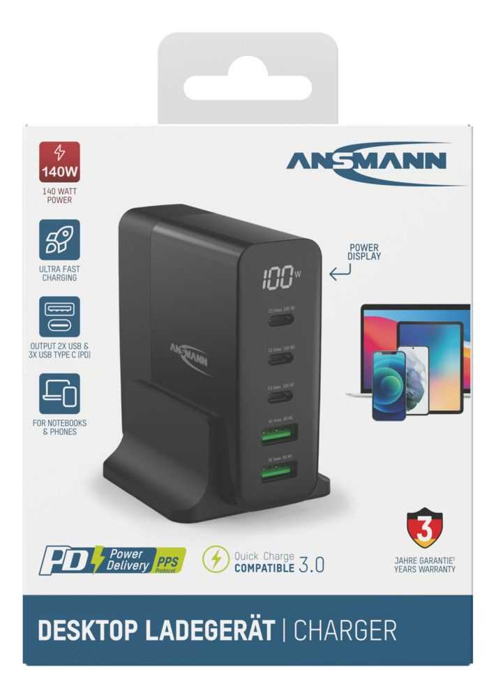 Bild von Ansmann USB-Ladegerät Desktop Charger DC5140PD 1001-0149