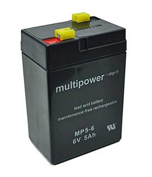 Bild von Multipower MP5-6 6V 5Ah 4,8mm Faston