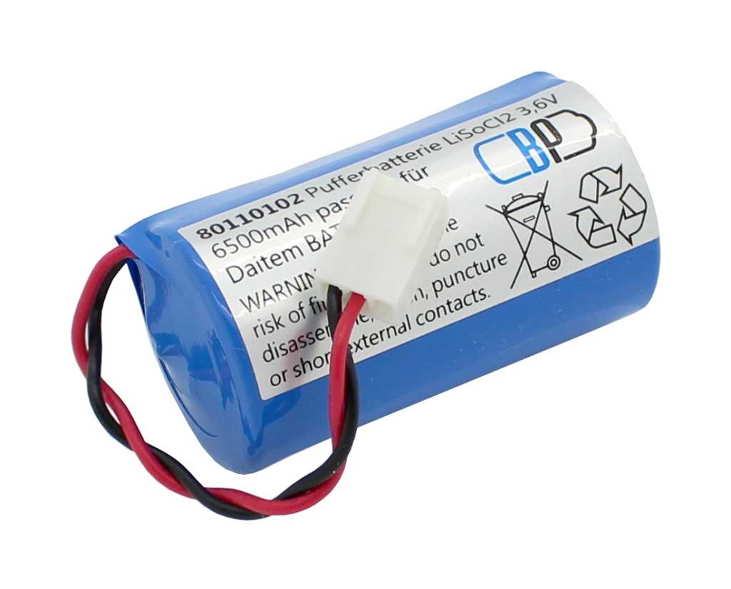 Zeige Details für Pufferbatterie LiSoCl2 3,6V 5000mAh ersetzt DAITEM BATLi01 Bild von Pufferbatterie LiSoCl2 3,6V 5000mAh ersetzt DAITEM BATLi01