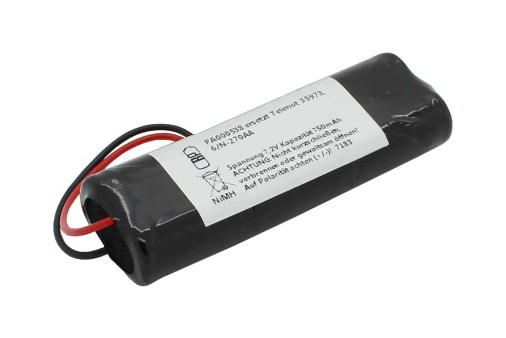 Bild von Akkupack NiMH 7,2V 750mAh L2x3 GP75AAH mit 100mm Kabel passend für Telenot F1011/S