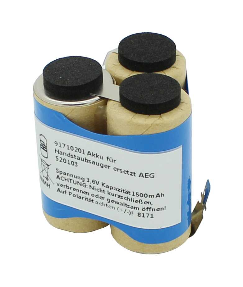 Bild von Akku für Handstaubsauger NiMH 3,6V 1500mAh ersetzt AEG 520103